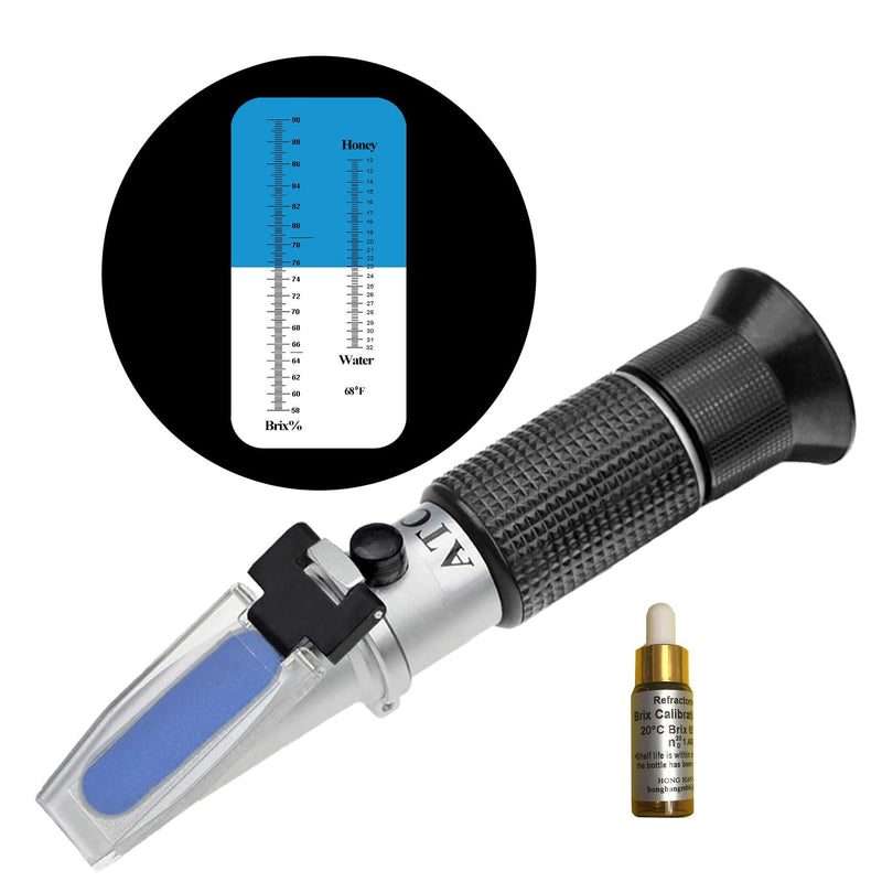 TRZ Refractometer Honey 10-32% Water Honey 58-90% Brix Sugar Baume for Beekeeping, Honey, Condensed Milk, Sugar Syrup, Fruit jam, Hamh Optics&Tools