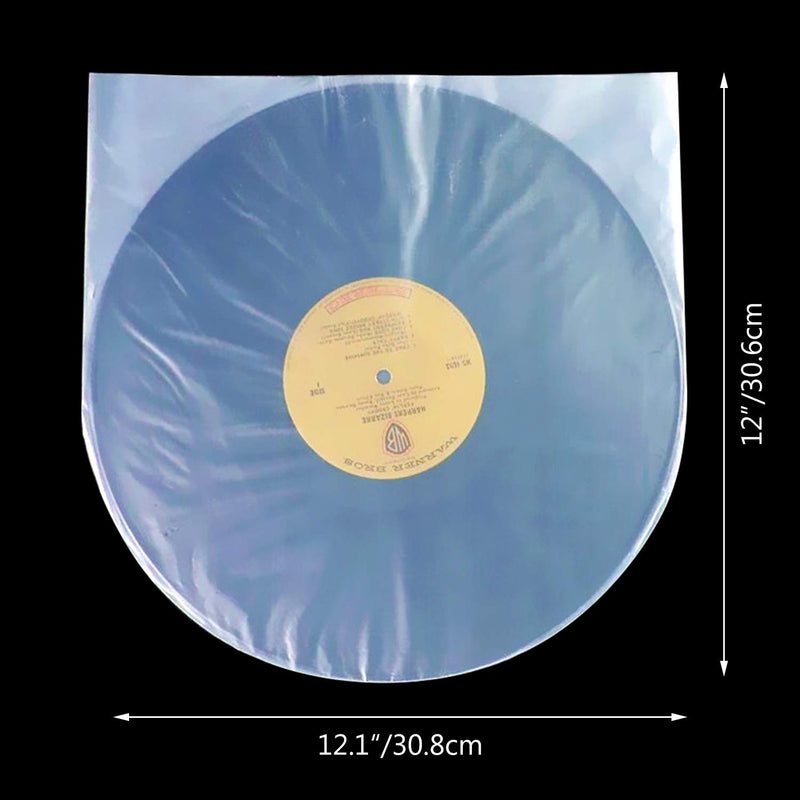 [AUSTRALIA] - Facmogu 100PCS LP Vinyl Record Inner Sleeves, 12 Inch Semi-Transparent Inner Plastic Record Cover Sleeves with 0.08mm Thick Anti-Static Material 12 Inch(LP Inner Sleeves) 