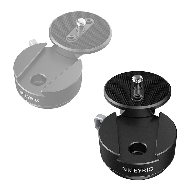 NICEYRIG Quick Release Mount Base Plate for Arca-Swiss Dovetail, Mini Tripod Baseplate Applicable for DSLR Camera Wireless Microphone System LED Light - 459
