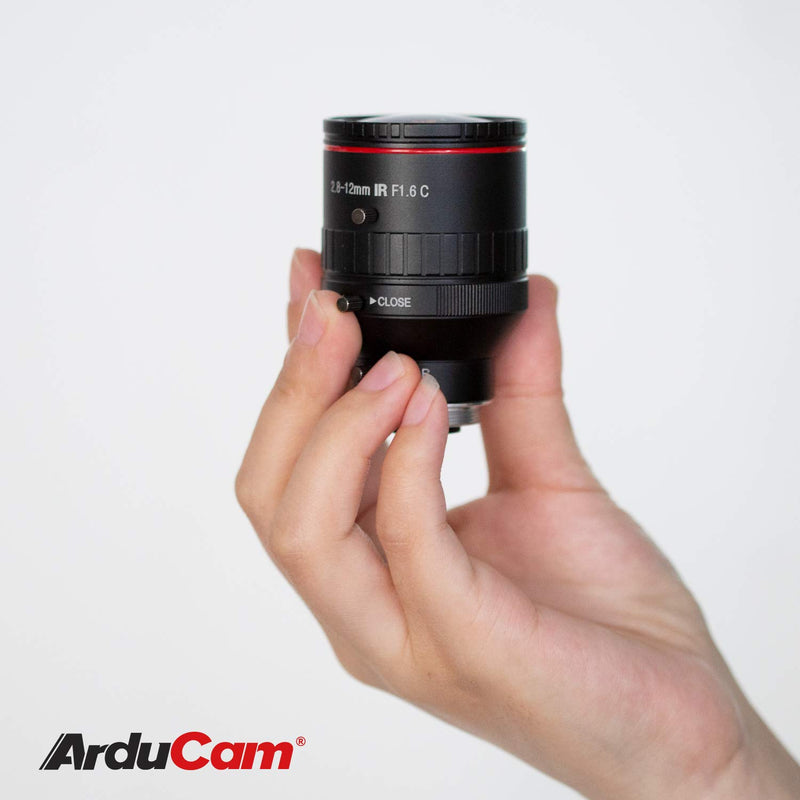 Arducam 2.8-12mm Varifocal C-Mount Lens for Raspberry Pi HQ Camera, with C-CS Adapter 2.8-12mm C-Mount Lens