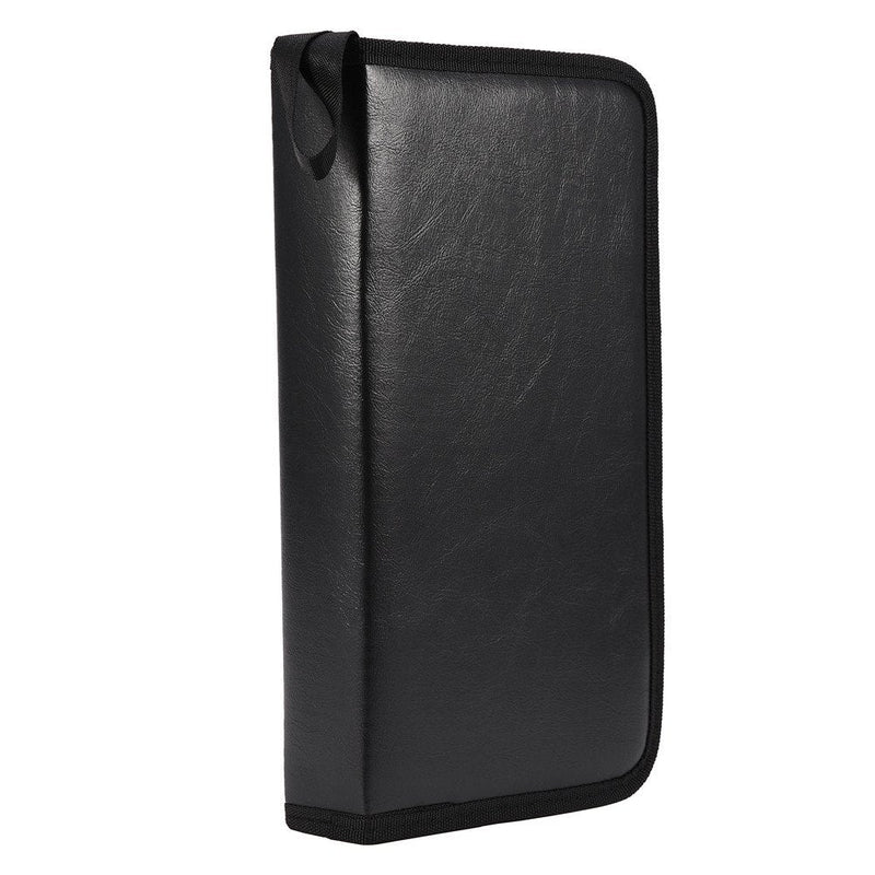 [AUSTRALIA] - Zerone PU Leather CD Case, 80 Capacity Heavy Duty CD Wallets Portable VCD DVD Disc Storage Case Bag Organizer Holder(Black) Black 