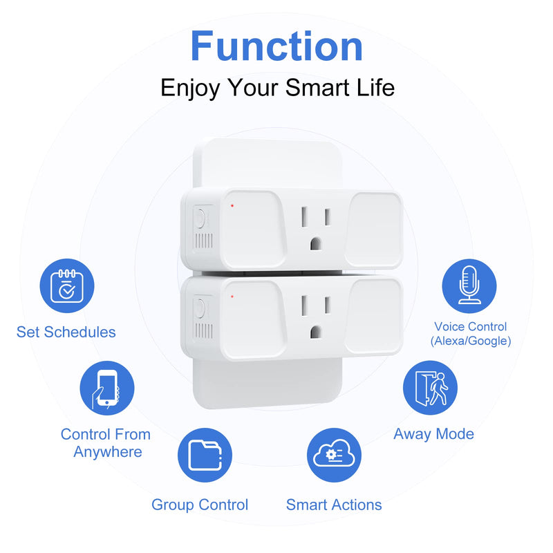 Smart Plug, Milfra 2.4GHz WiFi Smart Plug Smart Home Wi-Fi Outlet Compatible with Alexa Google Assistant Smart Plug 4Pack