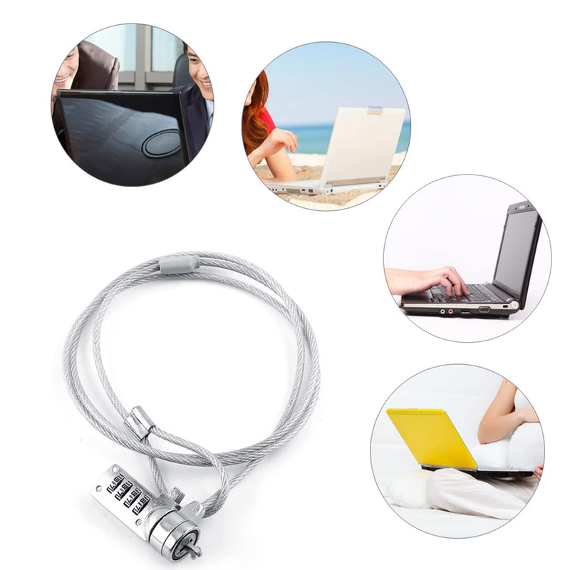 Laptop Locking Cable, Digit Password Lock, 110cm 4 Digit Password Combination Security Lock Cable Laptop Theft Deterrent Security Locks Computer Lock for Notebook PC
