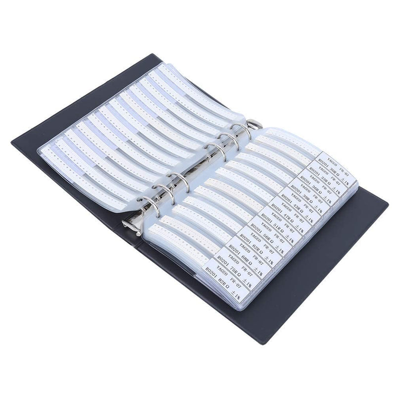 0201 SMD Resistor Sample Book, 170 Values Resistor Kit 50 Each 1% Accuracy in Storage Book Case, Electronic Component for Electronic Engineering