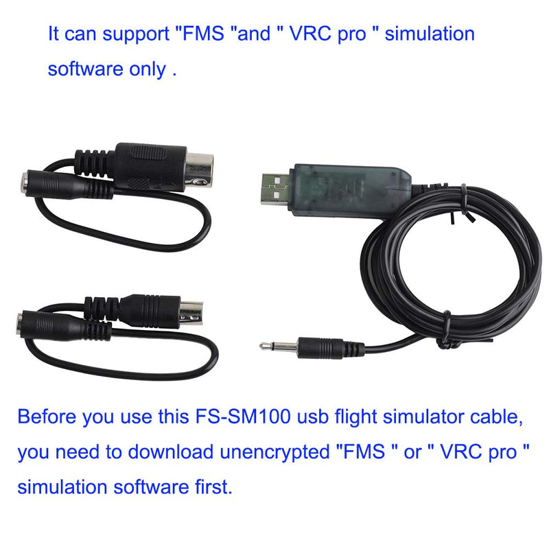 RCmall Flysky USB Flight Simulator Adapter Cable 2.4G SM100 for FS-i6 FS-i10 FS-i6 FS-i4 FS-T6 FS-CT68 FS-T4B FS-GT3 Remote Controller