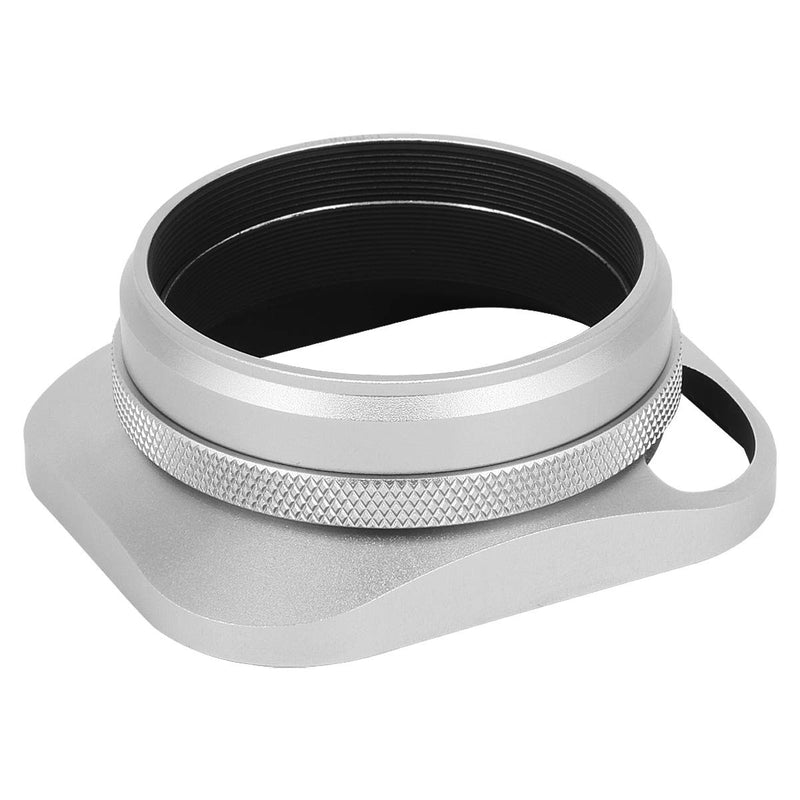 Haoge LH-ES3 Square Metal Lens Hood Hollow Out Designed with 49mm Adapter Ring with Cap for Fujifilm Fuji FinePix X100 X100S X100T X70 X100F X100V Camera Replaces LH-X100 AR-X100 LH-X70 Silver