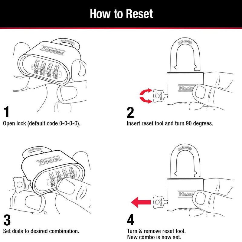 Master Lock 175DLH Set Your Own Combination Padlock 2-1/4 in. Shackle Brass Finish 1