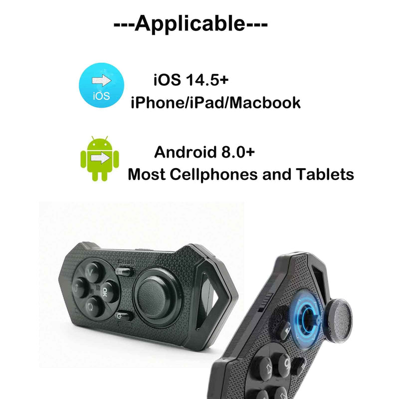 Bluetooth Kindle Page Turner Remote for iPad - Can Also be Tiktok Remote, Camera Remote, Music Remote and Powerpoint Remote Clicker for iPhone，Gifts for Him