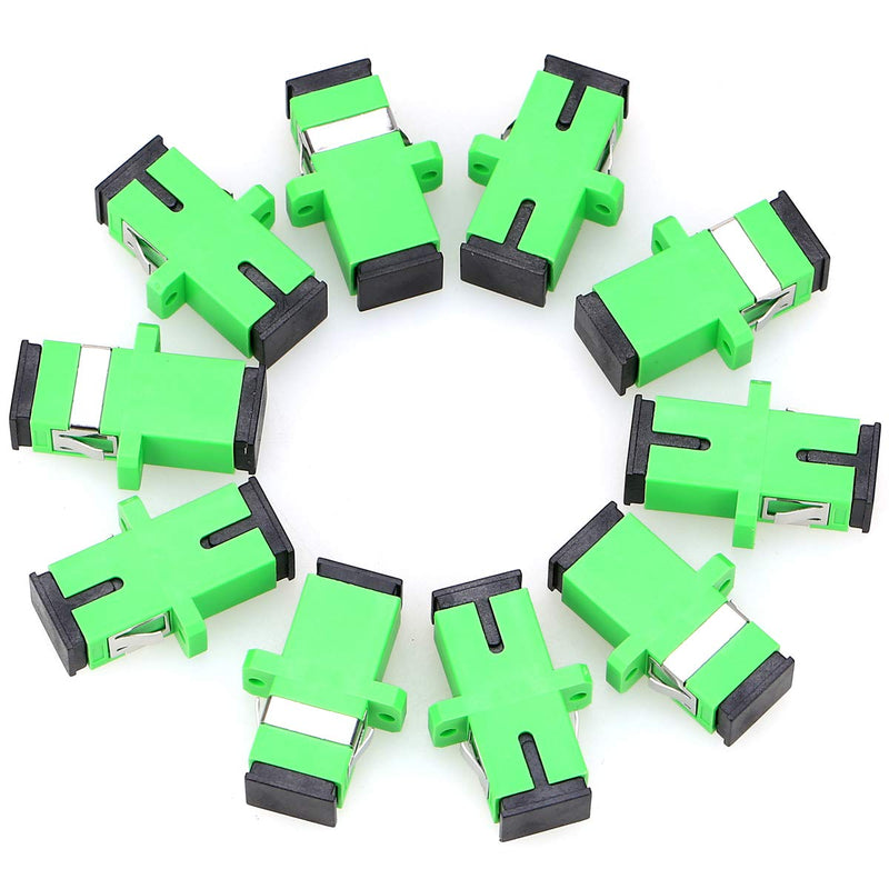 50PCS Fiber Coupler Simplex SC-APC Singlemode Simplex Fiber Optic Adapter Plastic SC Flange Coupler