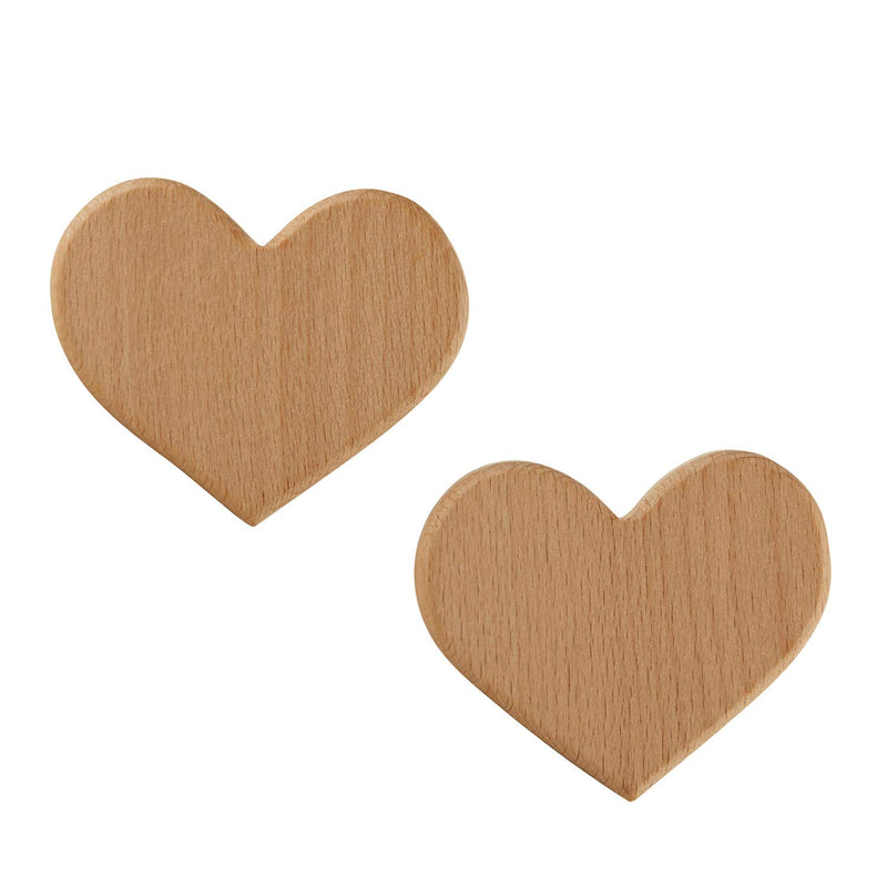 Stephan Baby Stephan Baby Beechwood Wall Hooks Available in 3 Shapes, Hearts, Pack of 2