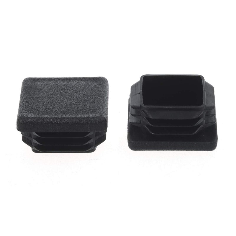 2 Inch Square Plastic Plug, End Caps for Tubing Pipe OD 2" x 2" (not ID), Steel Chair Leg End Caps, Bar Stool Glides Inserts, Fence Plugs, Furniture or Fitness Equipment End Caps (12 Packs) 2 Inch