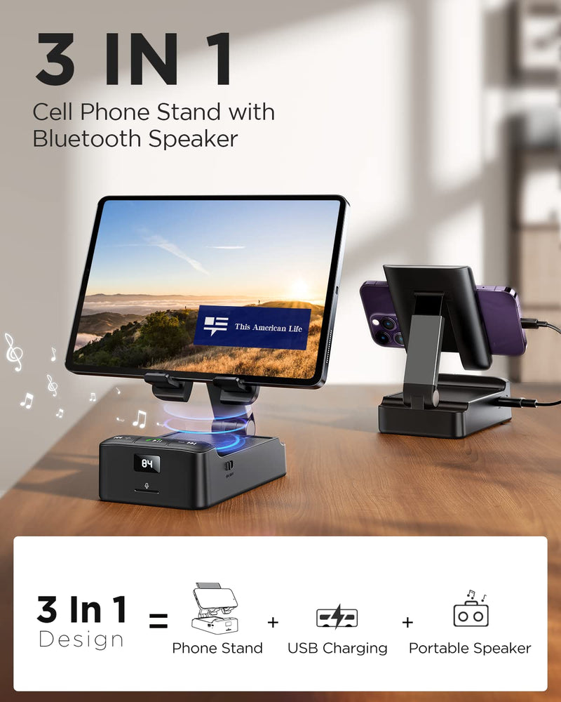 JOYROOM Cell Phone Stand with Wireless Bluetooth Speaker, Unique Ideal Gifts for Men and Women Who Want Nothing, Dad Gifts for Fathers Day from Son Daughter, Anniversary Birthday Gifts for Husband