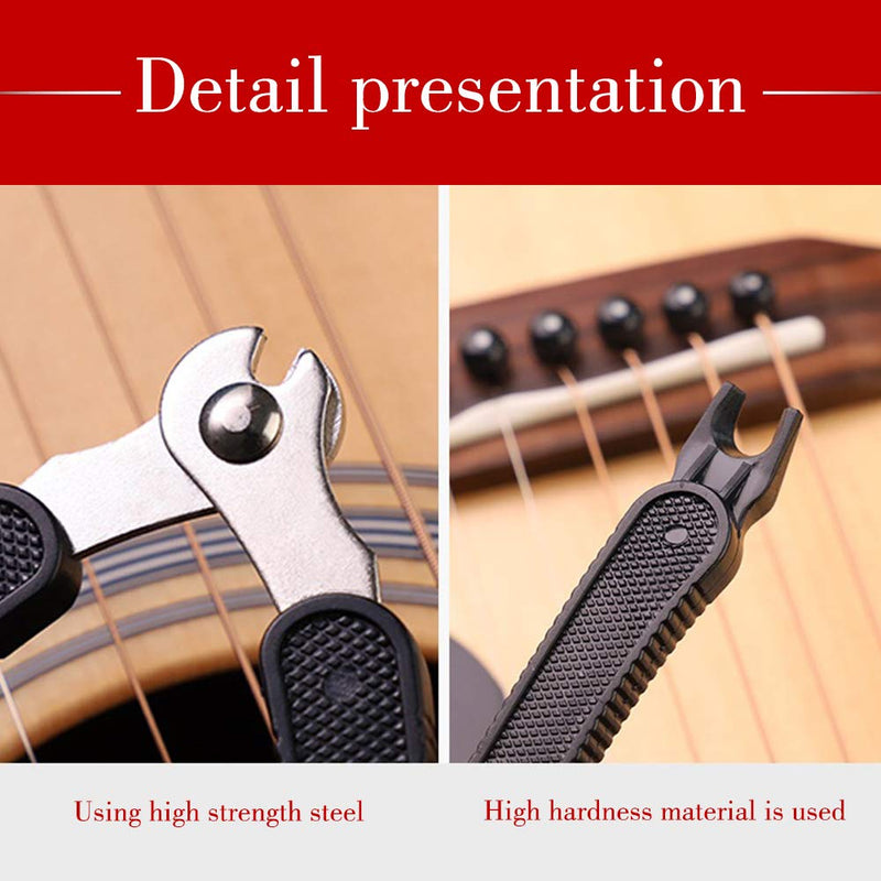 3-In-1 Guitar String Winders Tool, Guitar String Winder Cutter and Bridge Pin Puller Repair Tool for Guitar, Bass, Violin, Ukulele