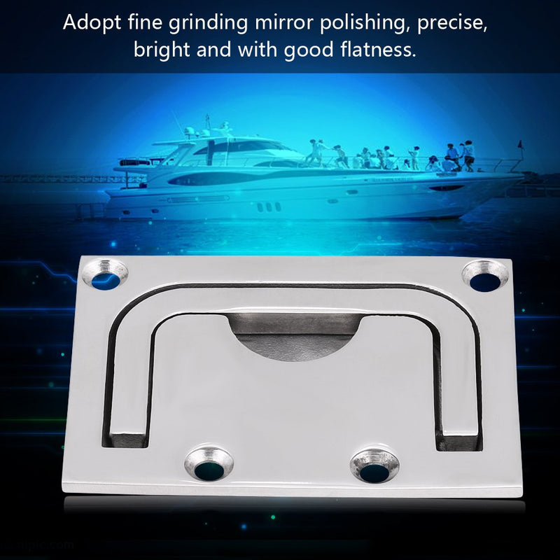 Flush Lift Handles Boat Hatch Pull Handle Stainless Steel Boat Hatch Door Handles Recessed Cabinet Lift Pull Handle for Marine Yacht