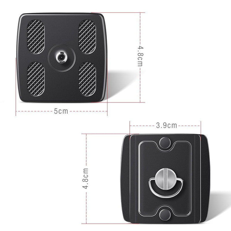 TYCKA Quick Release Plate Universal Replace QR Plate Standard for Tripod with 1/4 inch Screw Black