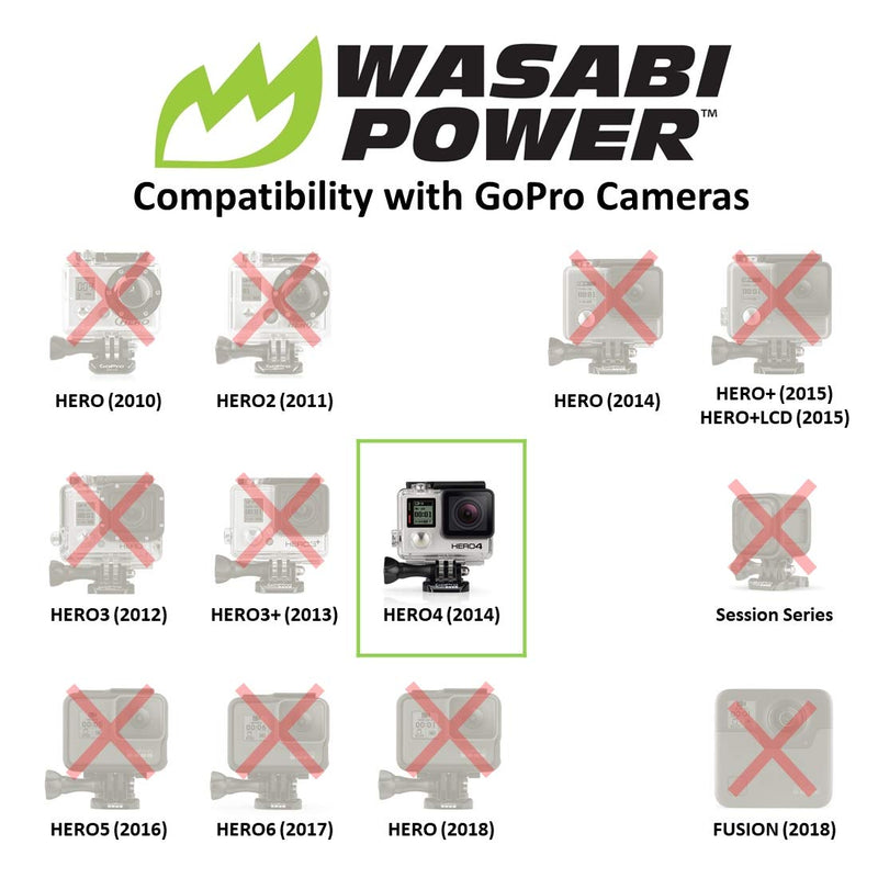 Wasabi Power Battery for GoPro HERO4 and GoPro AHDBT-401 (2-Pack)