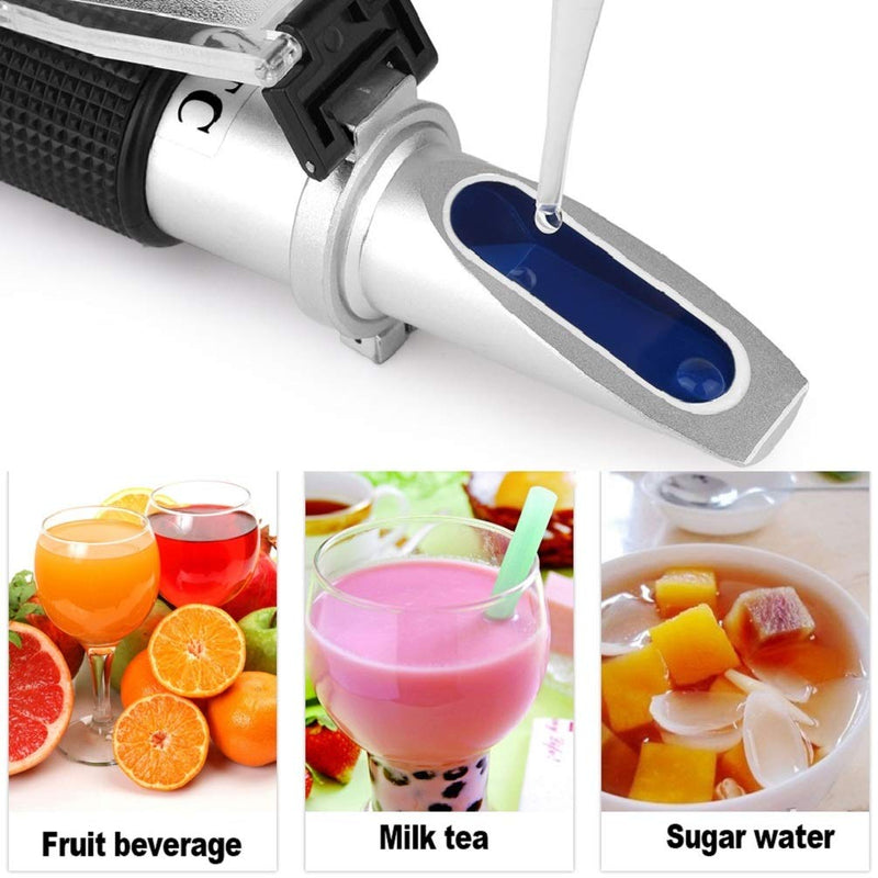 Brix Refractometer with ATC, Handheld Brix Meter Hydrometer 0-32% Portable Brix Reader Tester for Measuring Sugar Content in Fruit, Saccharimeter Refractometer for Replacement Brix Hydrometer Set