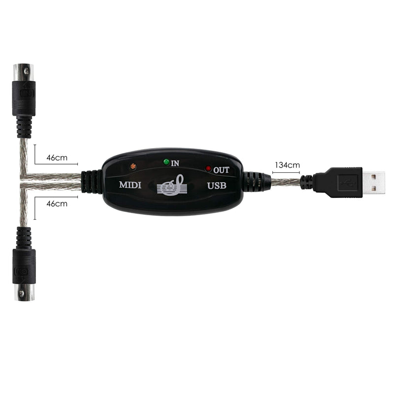 DIGIFLEX USB Midi Cable Lead Adaptor for Musical Keyboard to PC Laptop