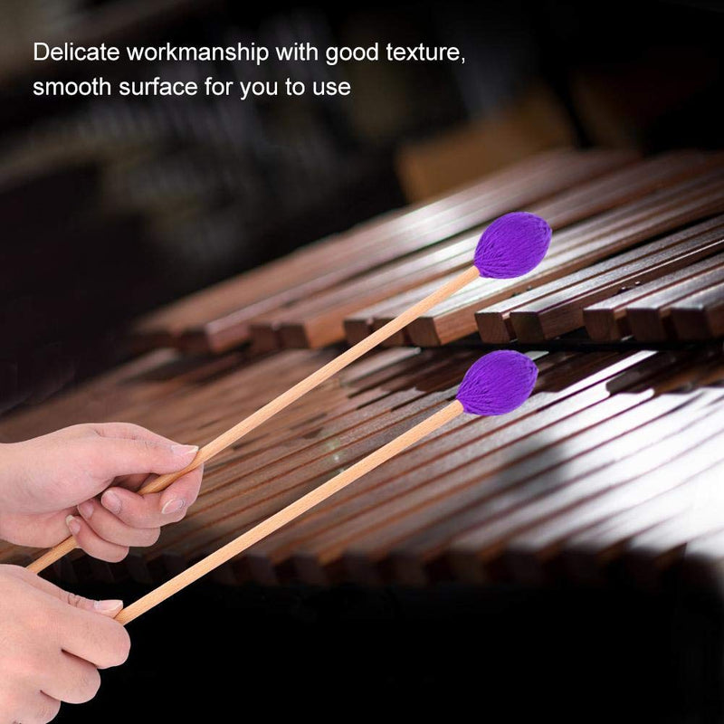 Marimba Mallets, Marimba Sticks Marimba Parts Percussion Mallets Marimba Accessory Percussion Instruments Accessory With Wool Heads And Beech Handles For Intermediate Players(Purple) Purple