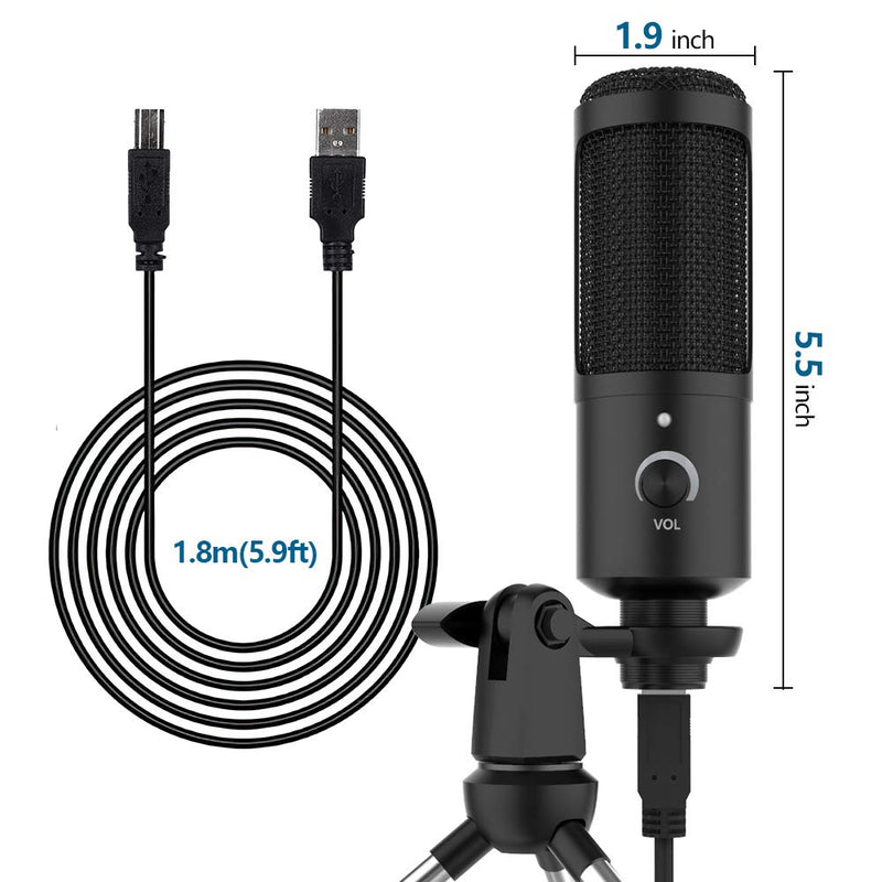 [AUSTRALIA] - USB Microphone, Travor Metal Condenser Recording Microphone for Laptop MAC or Windows Cardioid Studio Recording Vocals, Voice Overs,Streaming Broadcast and YouTube Videos 
