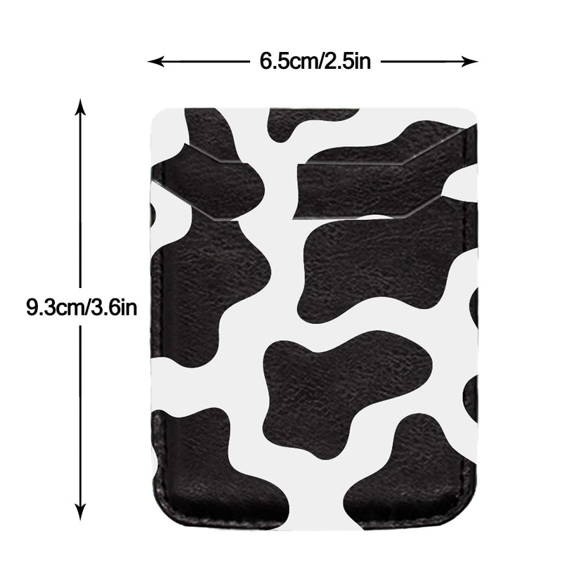 Cow Print Phone Credit Card Holder 3M Adhesive Stick on Wallet Pocket Case Mate for Cell Phone Cow