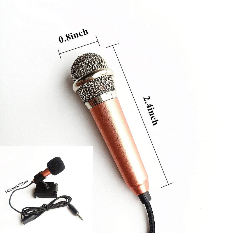 [AUSTRALIA] - KYMY Mini Microphone Mini Portable Vocal/Instrument Microphone Mini Karaoke Microphone for Mobile Phone Laptop Notebook Apple iPhone Sumsung Android with Holder Clip (Golden) GOLDEN 