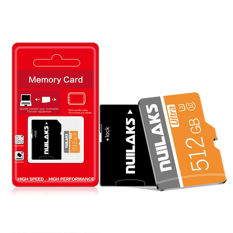 512GB MicroSD Class 10 Micro SD Card for Computer Camera and Smartphone with SD Card Adapter(512GB)