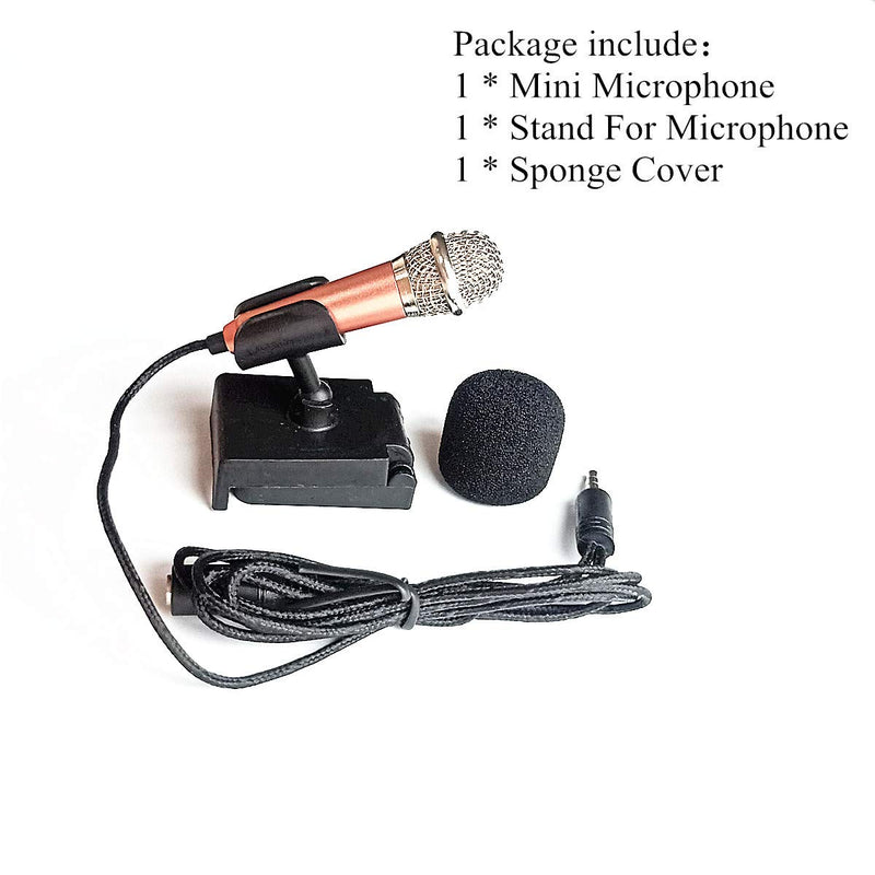 [AUSTRALIA] - KYMY Mini Microphone Mini Portable Vocal/Instrument Microphone Mini Karaoke Microphone for Mobile Phone Laptop Notebook Apple iPhone Sumsung Android with Holder Clip (Golden) GOLDEN 