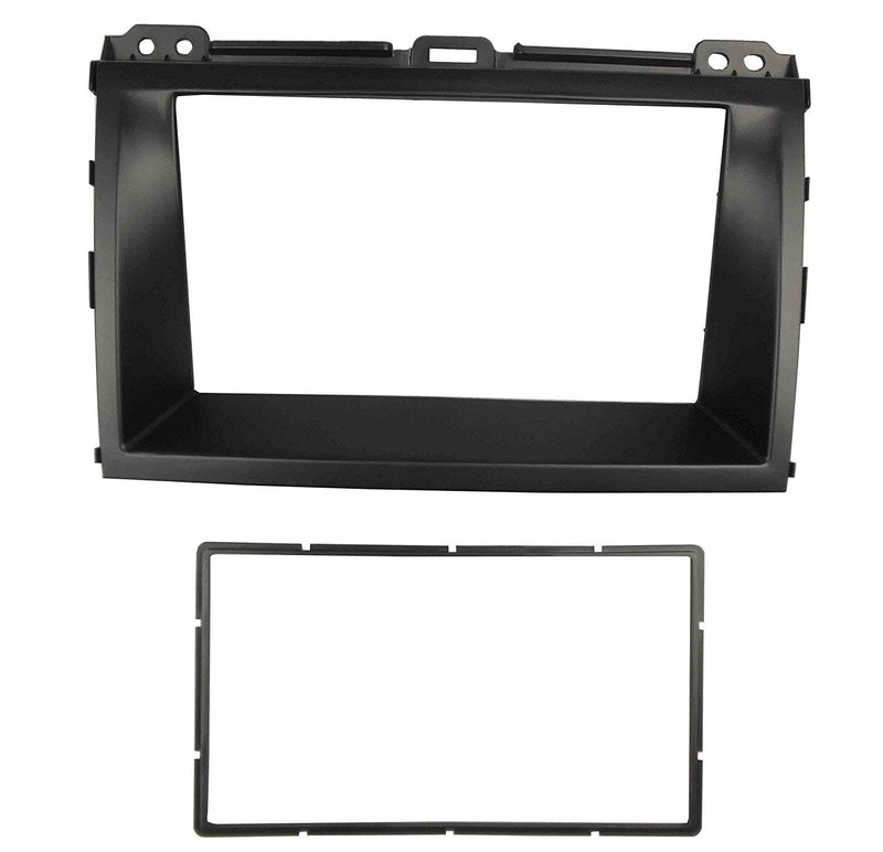 YuYue Radio Stereo Panel for 2002-2009 Toyota Land Cruiser Prado 120 Lexus Gx470 2 Din Car Radio Frame Fascia Panel DVD Stereo CD Panel Dash Mount Refit Installation Trim Kit Frame (Black) Black