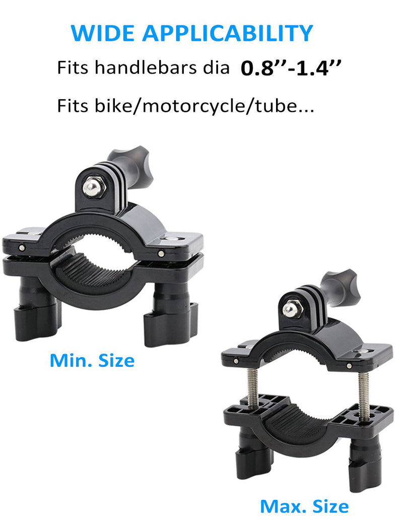 Kolasels Pipe clamp Mount, Bike Handlebar Camera Mount for GoPro Hero 9/8/7/6/5/4/3+/3/2/1