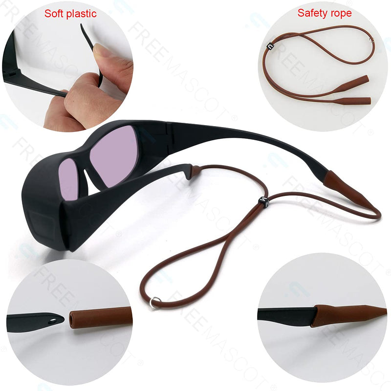 FreeMascot OD 5+ 190nm-380nm / 750nm-860nm Wavelength Violet and Infrared Laser Safety Glasses Frame Style 4