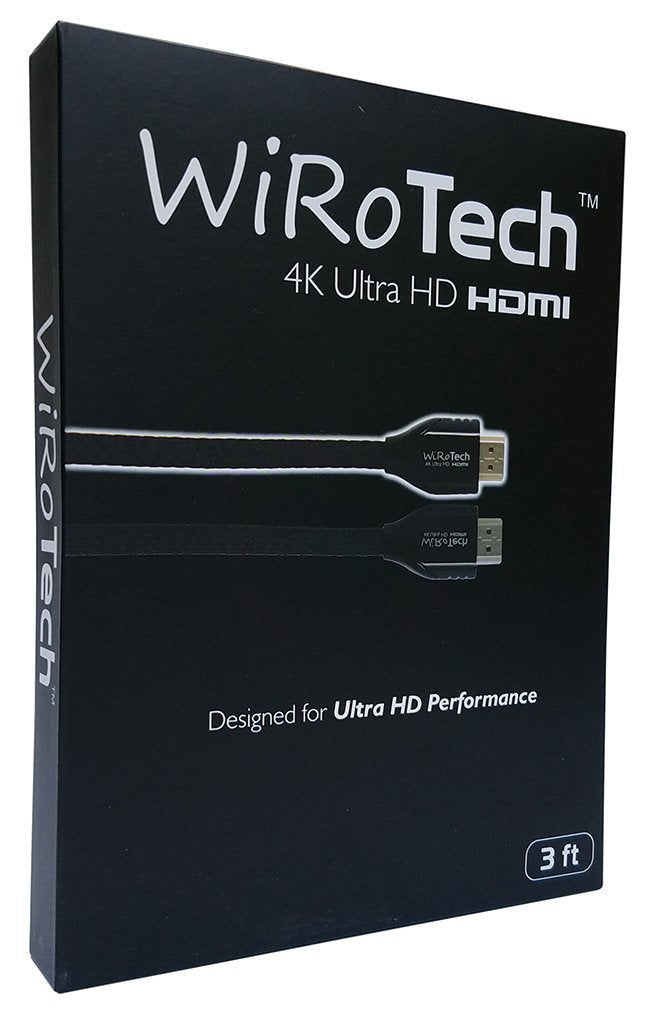 WiRoTech HDMI Cable 4K Ultra HD with Braided Cable, HDMI 2.0 18Gbps, Supports 4K 60Hz, Chroma 4 4 4, Dolby Vision, HDR10, ARC, HDCP2.2 (3 Feet, Black) 3 Feet