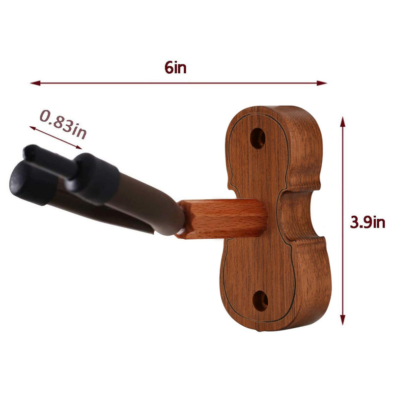 [AUSTRALIA] - Rosewood Violin Wall Hanger with Bow Hook Home & Studio Wall Mount Violin Stand (Rosewood MA-R5) Rosewood MA-R5 