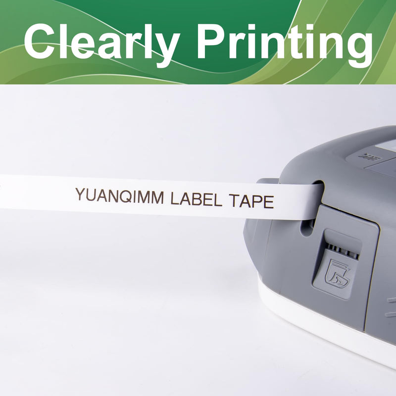 [AUSTRALIA] - YUANQIMM M-K231 Compatible with Brother M Tape 12mm 0.47 Black on White MK231 M-K231S M231 M-231 Label Tape Refills Replacement for Brother PTouch Label Maker PT-65 PT-90 PT-M95 PT-80 Printer, 8 Pack 