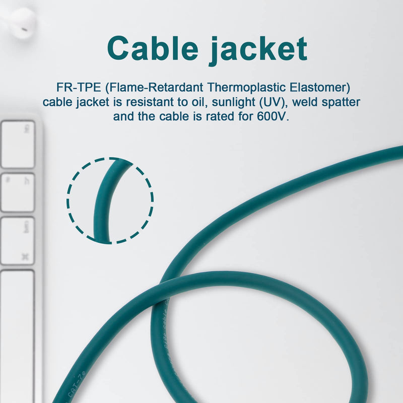 AConnect M12 8 Position X-Code to RJ45 Ethernet Network Cable for Cognex in Sight Industrial Camera Shielded Cord High Flexible Waterproof 16Ft 5M