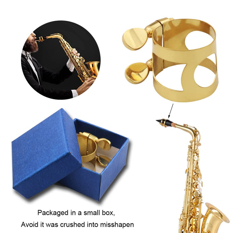 [AUSTRALIA] - Alto Sax Mouthpiece Ligature Double Screws Saxophone Gold Ligature Fastener 