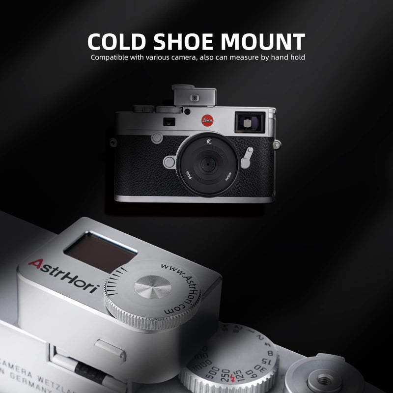 AstrHori AH-M1 Light Meter, OLED Real-time Metering, Wide Range of ISO/F/Shutter Value Display, with Adjustable Cold Shoe Position to Work
