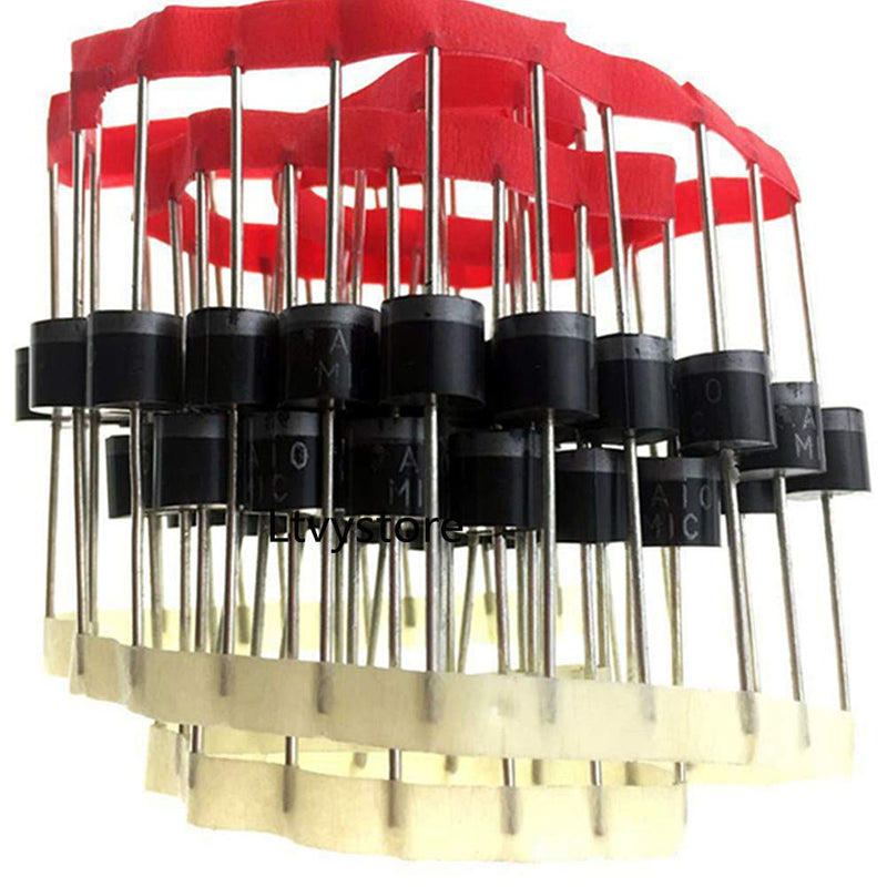 10A10 Diodes, Ltvystore 10 A/ 1000V 10A 1KV 10A10 MIC Axial Rectifier Diode Set, Pack of 50