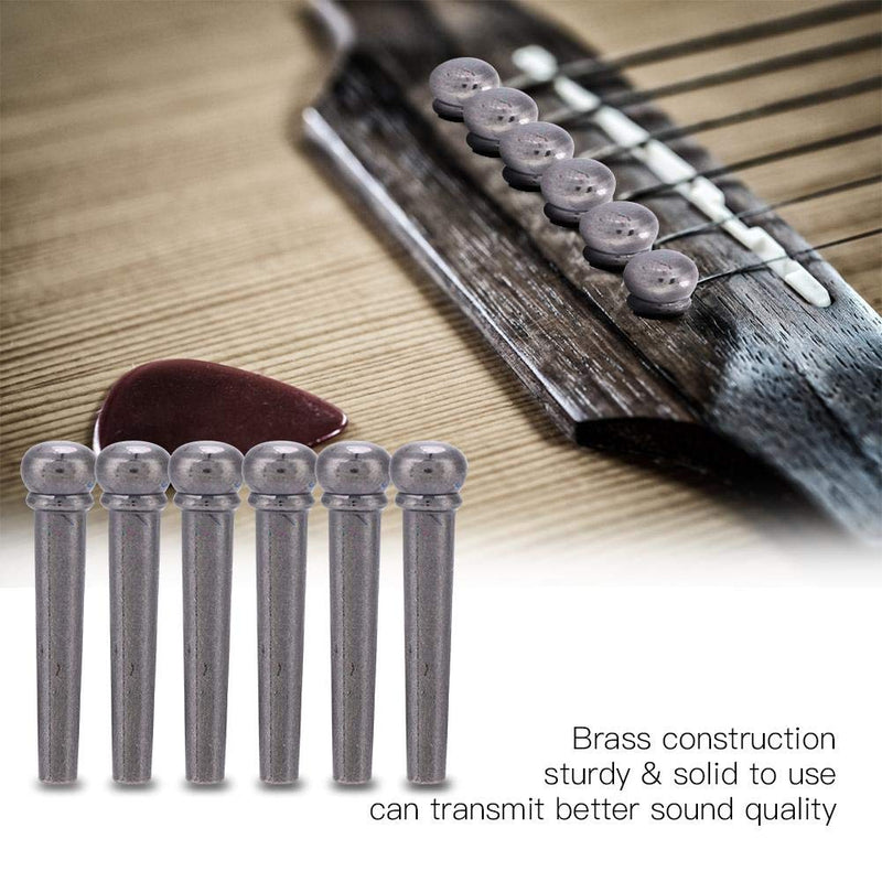Guitar Bridge Pins 6pcs Brass Pins Guitar Pins Set Musical Instrument Accessories for Acoustic Guitar