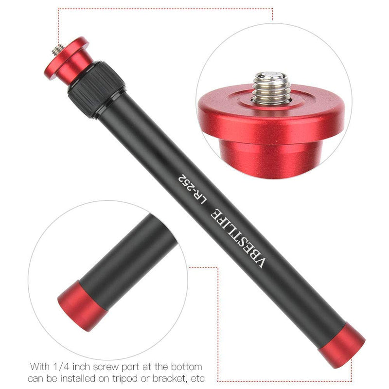 Vbestlife Gimbal Extension Pole, Desktop Tripod Extension Rod Extendable Stick 1/4'' 3/8'' Thread 2 Sections Desktop Tripod Extension Rod for DSLR Camera