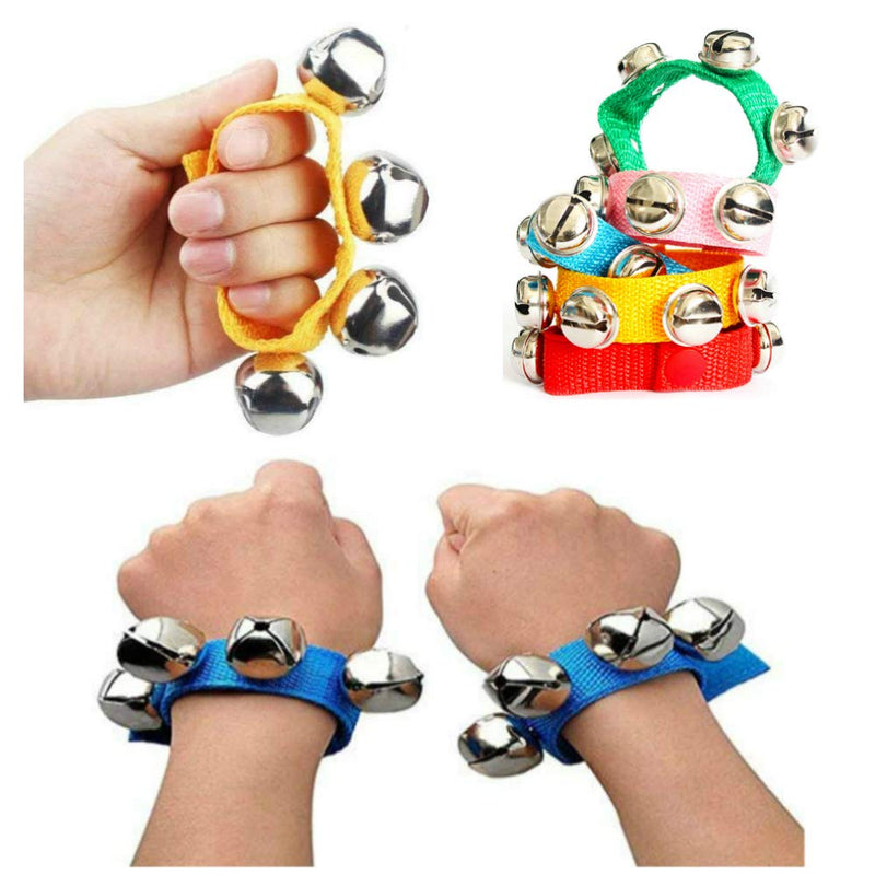 10 Pcs Multi Color Musical Rhythm Toys and Nylon Band Wrist Bell Ankle Bells Band Wrist Bell Wrist Foot Bell Instrument for Kids Baby Adult Best Holiday Birthday Party Gifts