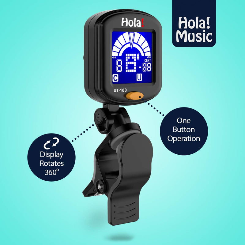 Clip-on Ukulele Tuner UT-100 by Hola! Music with Chromatic Tuning Mode