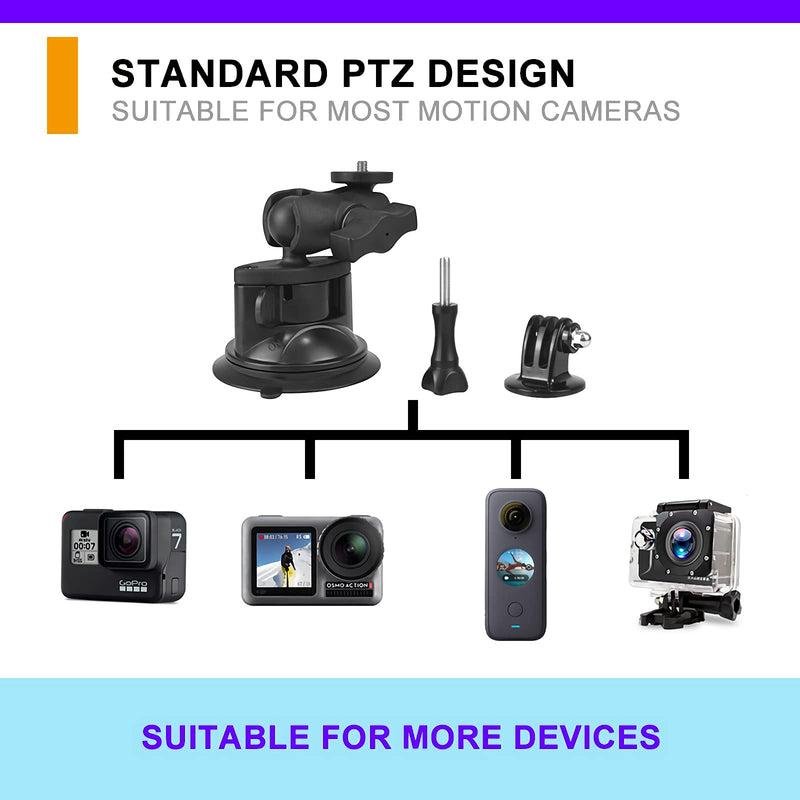[AUSTRALIA] - Car Windshield Suction Cup Mount for Insta360 ONE X2, ONE X, ONE R, GO 2, GoPro Hero Max Fusin 10 9 Accessories and DJI OSMO Action Camera Dash Cam Holder 