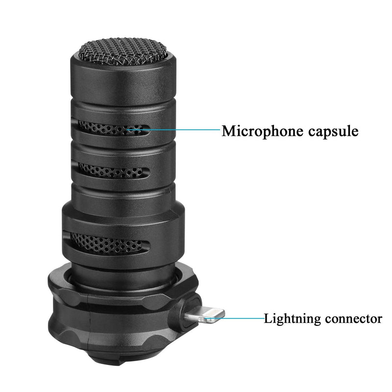 iPhone Directional Microphone Lightning, BOYA Digital Cardioid MFI Lightning Mic with Superb Sound for iPhone 11 x 8 7 7plus iPad iPod Touch iOS Recording YouTube Video Vblog Livestream