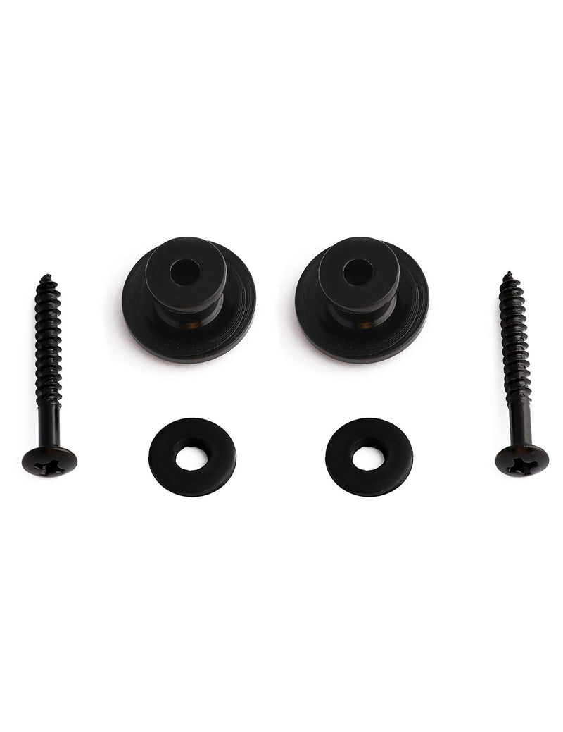 Metallor Guitar Strap Locks and Buttons End Pins with Mounting Screws and Washers for Electric Guitar Bass Acoustic Guitar Ukulele Mandolin Black.