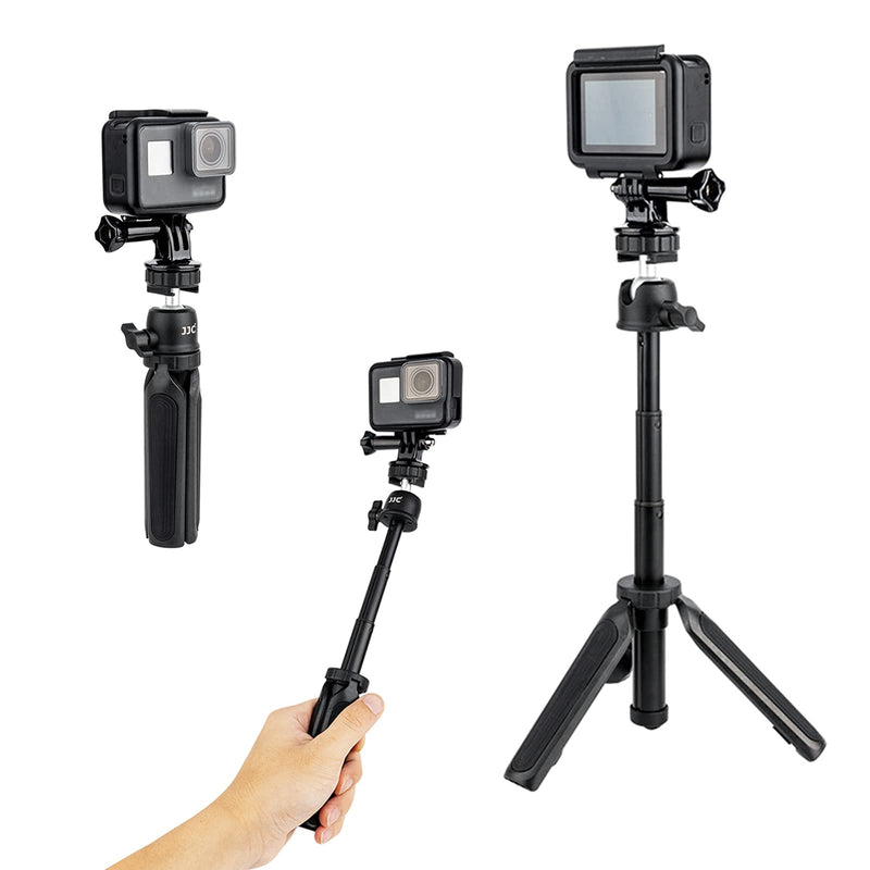 [AUSTRALIA] - JJC 3 in 1 Mount Adapter Kit Cell Phone Clip Clamp Mini Extension Pole Tripod Stand Action Camera Video Vlog Holder for GoPro Hero9 Hero8 7 6 iPhone Samsung Galaxy Sony ZV-E10 ZV-1 Extendable Mini Tripod & Gopro holder 