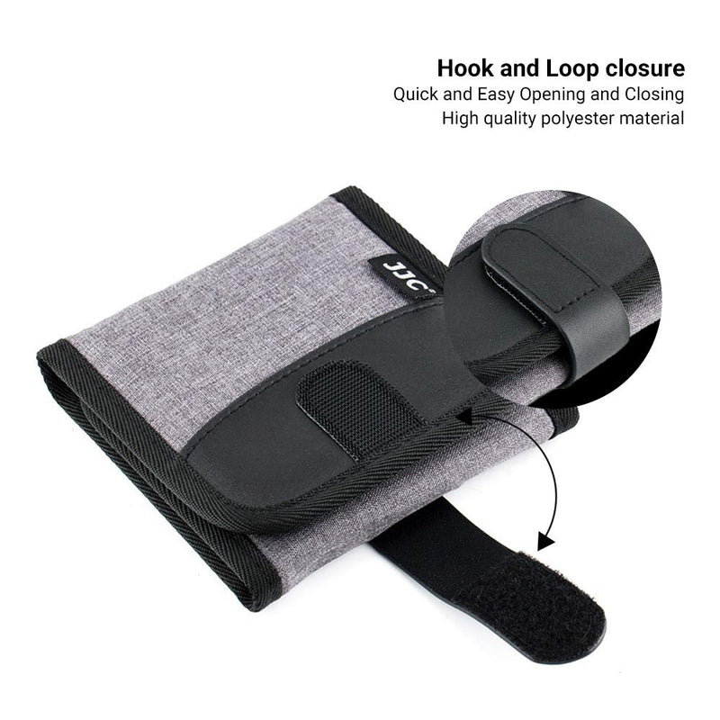 3 Pockets Camera Filter Case for Filter Up to 82mm (fits 82mm 72mm 67mm 62mm 58mm 55mm 52mm 49mm 46mm 43mm 40.5mm 37mm) with Microfiber Cleaning Cloth,Belt Loop Design Compact Lens Filter Pouch Wallet 3 Pockets