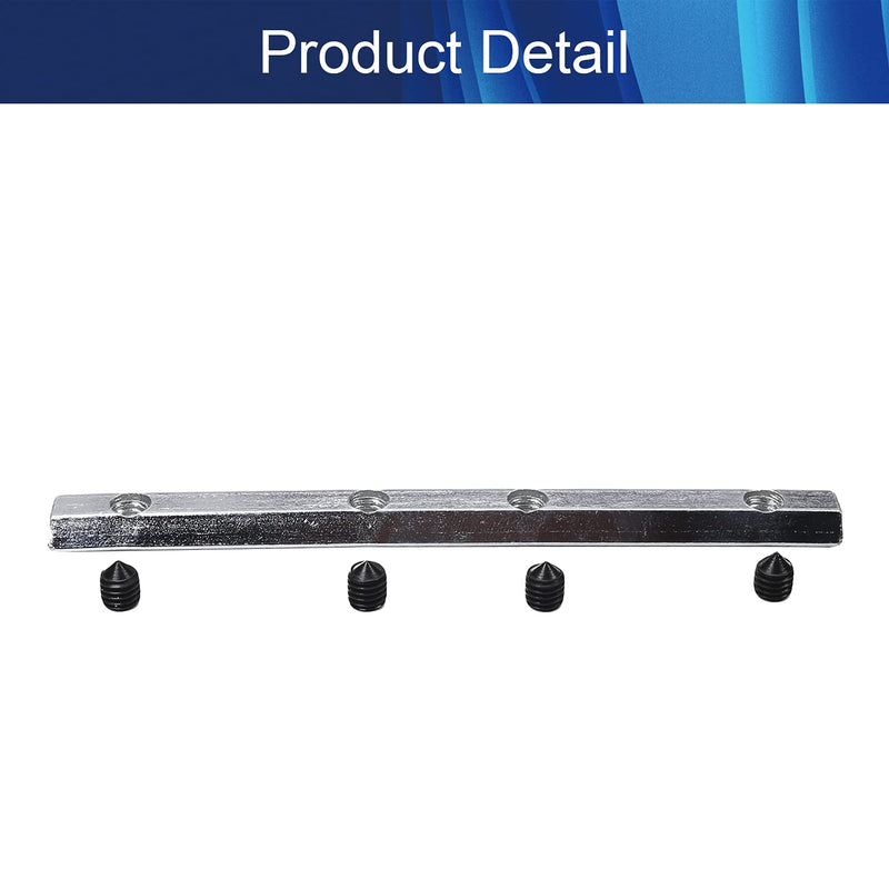 Aicosineg 4pcs Carbon Steel Straight Line Connector 3.94" Joint Bracket Hardware for 2020 Series 6mm T Slot Aluminum Profile Corner Bracket Plate 3D Printer Parts with Screws Silver Tone