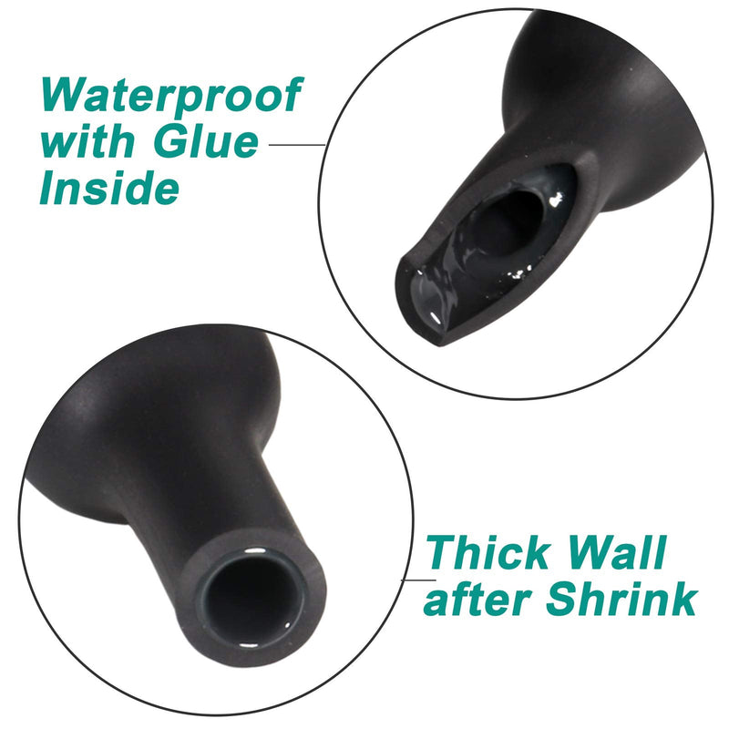 2 inch (Diameter) 3:1 Waterproof Heat Shrink Tubing Kit, Large Marine Dual Wall Adhesive Shrinkable Wire Wrap Tube, Insulation Sealing Wear-Resistant Cable Protector by YUKSY (4ft, Black) 2" (4ft, Black)