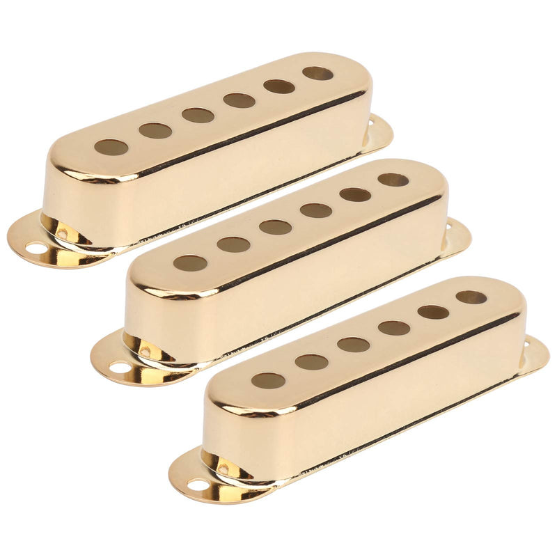3Pcs Guitar Pickup Cover Brass Single Pickup Cover Musical Instrument Accessories for ST SQ Electric Guitar(Gold) Gold